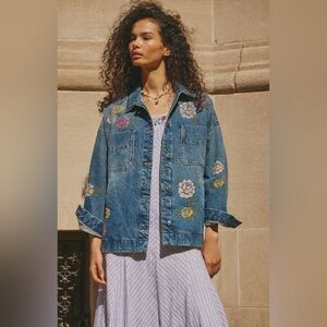 Madison City Embroidered Denim Jacket NWOT cowboy romance